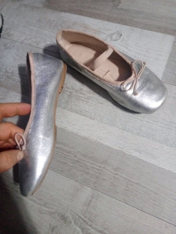 Gri Kız Çocukları Tokalı Babet Ayakkabı - Görsel 2