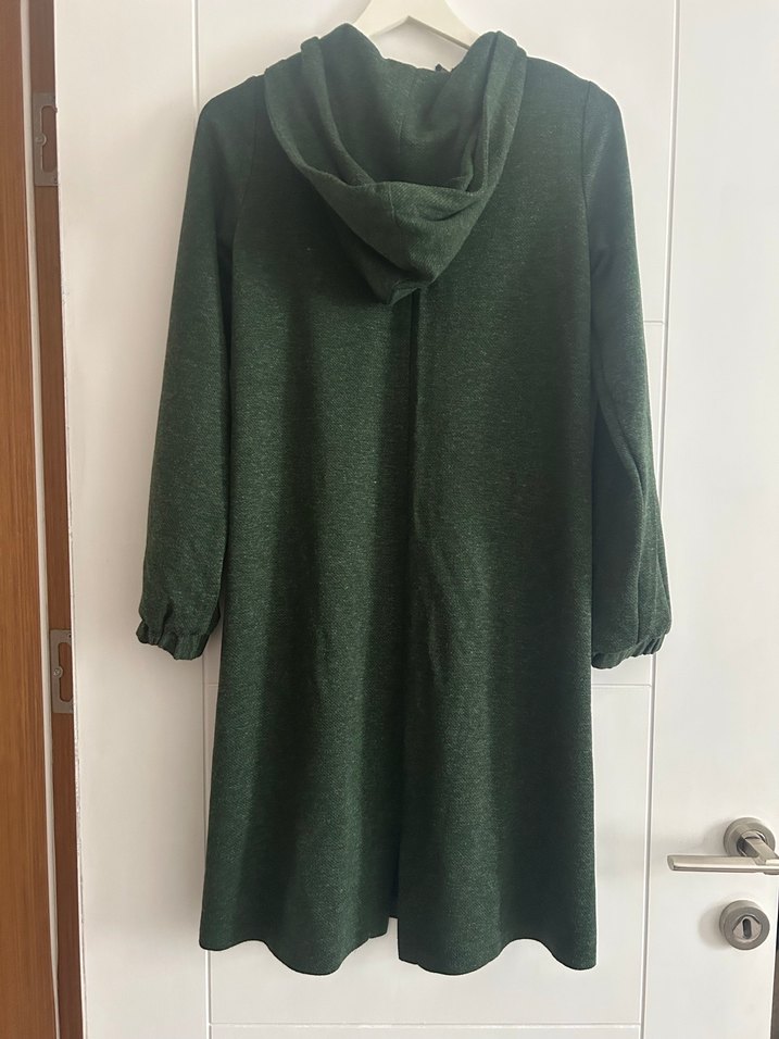 Kadın Haki Kapüşonlu Fermuarlı Tunik - Görsel 2