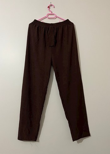 Polyester Kumaş Kahverengi Kadın Pantolon