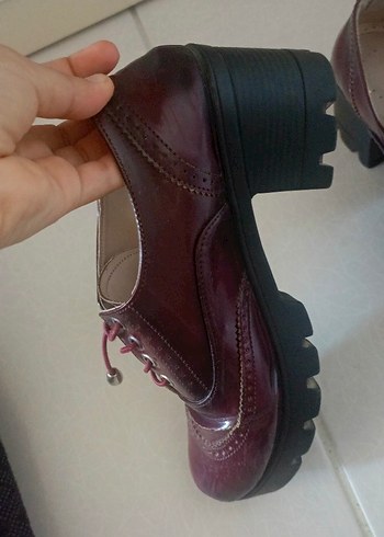 37 Beden Bordo Rugan Kadın Dolgu Topuk Ayakkabı