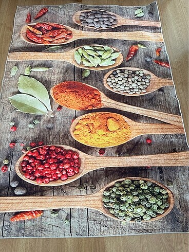 3D desenli kaymaz mutfak halısı