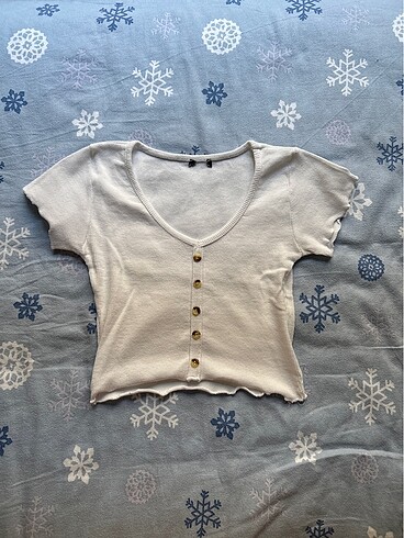 xs Beden kadın dugmeli crop