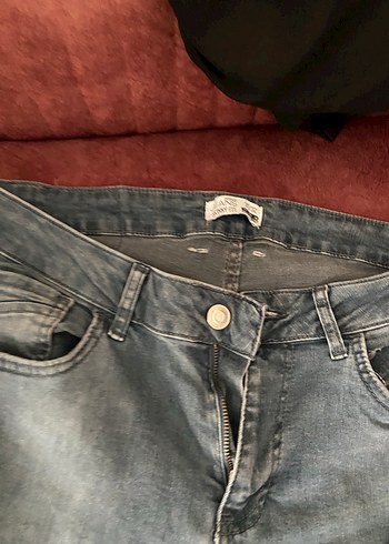 Gri Düğmeli erkek Kot Pantolon - Görsel 2