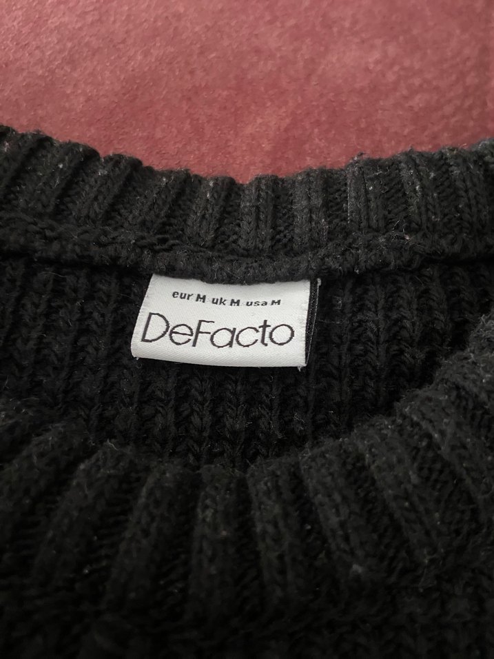 Siyah erkek Örgü Triko Kazak - Görsel 2