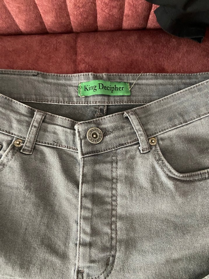 Gri Salaş Erkek Midi Kot Pantolon - Görsel 2