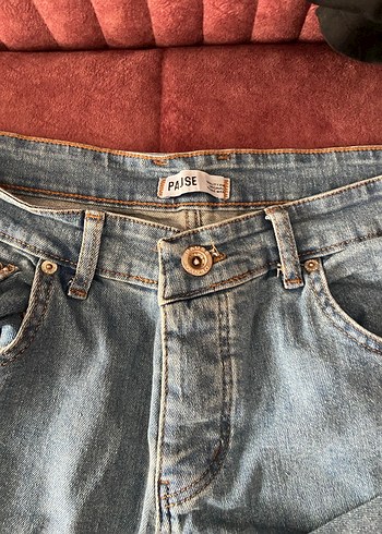 Düğmeli Bol Kesim Mavi erkek Kot Pantolon - Görsel 2