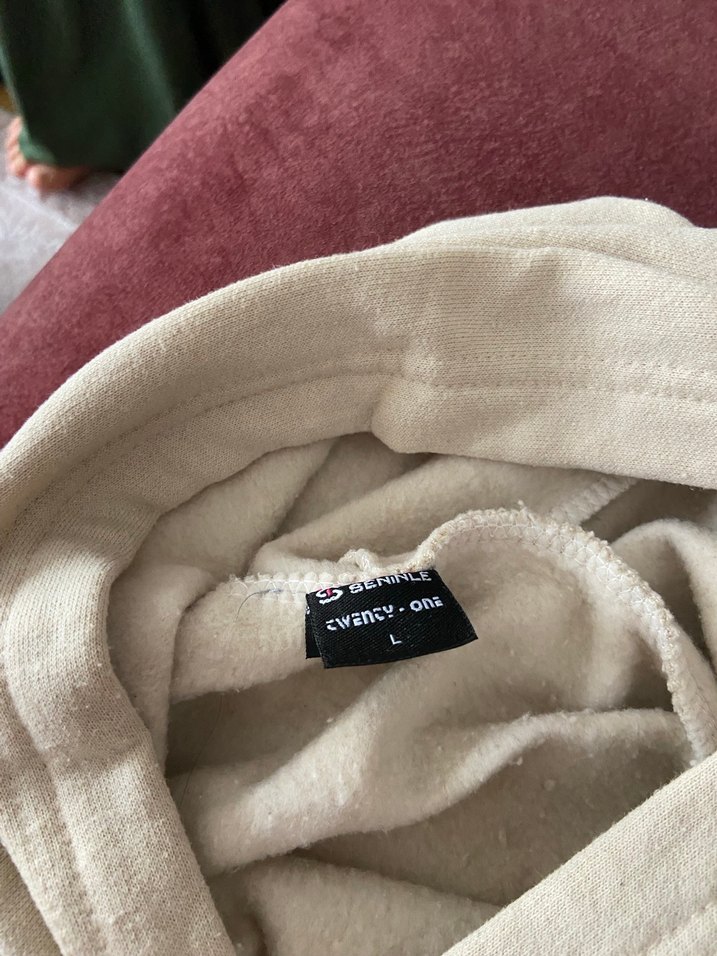 Kapüşonlu, Fermuarlı Beyaz Kadın Sweatshirt - Görsel 2