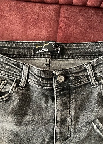 Gri Düğmeli Regular Fit Erkek Denim Jean - Görsel 2