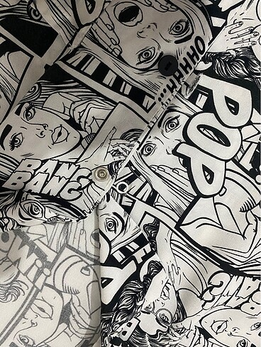 Defacto Gömlek pop art desenli