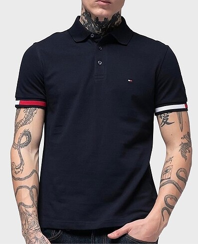 Tommy Hilfiger Erkek Polo Yaka Siyah