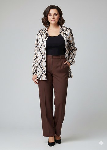 Düğmeli Koyu Kahverengi Kumaşı Saten - Görsel 2