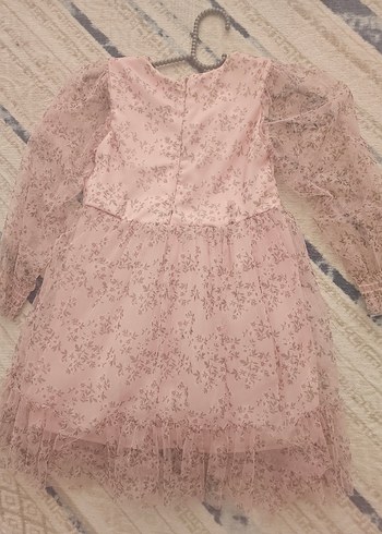 Mor Kız Çocuk Elbisesi Fiyonk Detaylı - Görsel 2