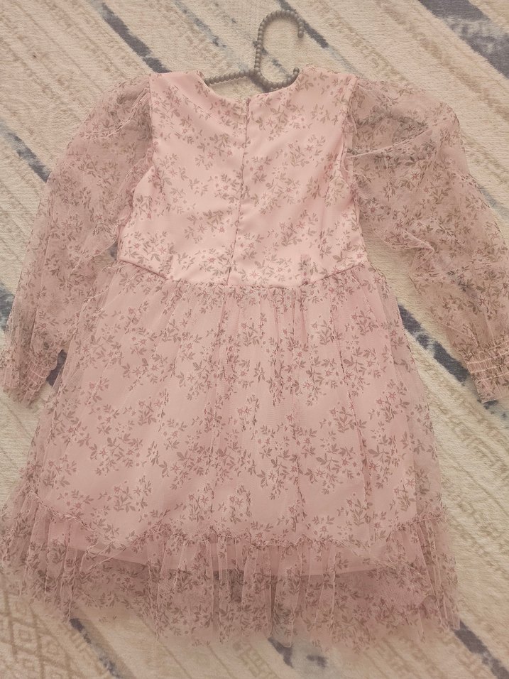 Mor Kız Çocuk Elbisesi Fiyonk Detaylı - Görsel 2