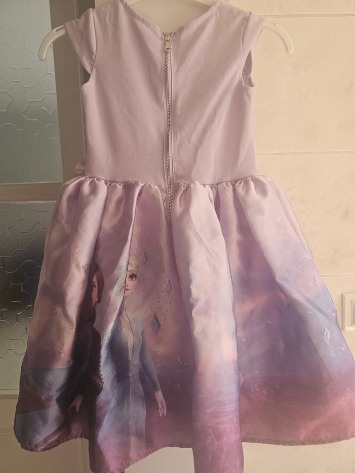Mor Kız Çocuk Elbisesi Fiyonk Detaylı - Görsel 4