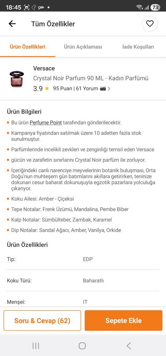 Versace Crystal Noir Kadın Parfümü - Görsel 5