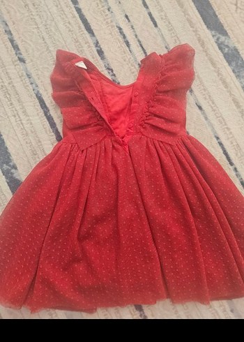 Kız Çocuk Kırmızı Fırfırlı Elbise - Görsel 2