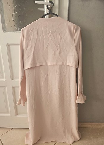 Bej Uzun Kadın Ceket, Salaş ve Drapeli - Görsel 2