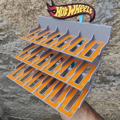 Beden Renk Hot Wheels Araba Rafı (3 Katlı)