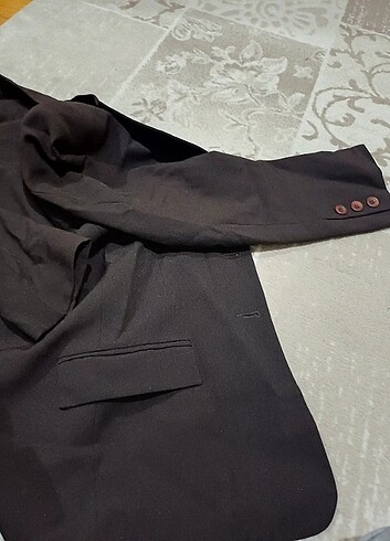 40 Beden kahverengi Renk Flor ceket takım( pantolonu yanında hediyedir)