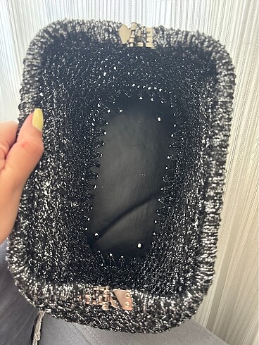  Beden Simli Makrome Clutch Canta