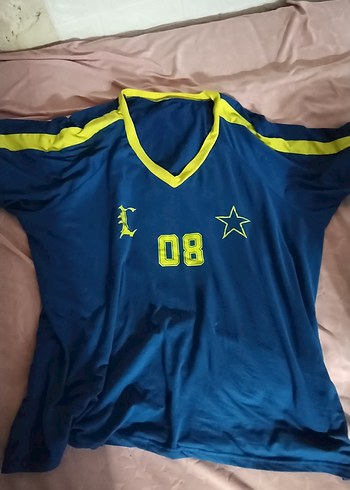 Mor V Yakalı Oversize Spor Tişört - Görsel 3