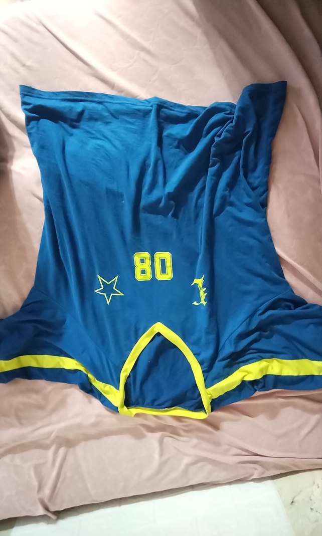 Mor V Yakalı Oversize Spor Tişört - Görsel 4