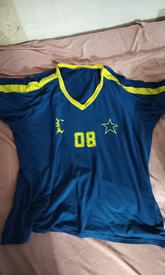 Mor V Yakalı Oversize Spor Tişört - Görsel 3