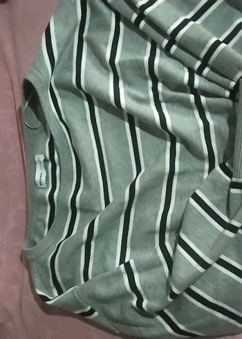 Bershka gri Çizgili Mini Kadın Kazak - Görsel 5