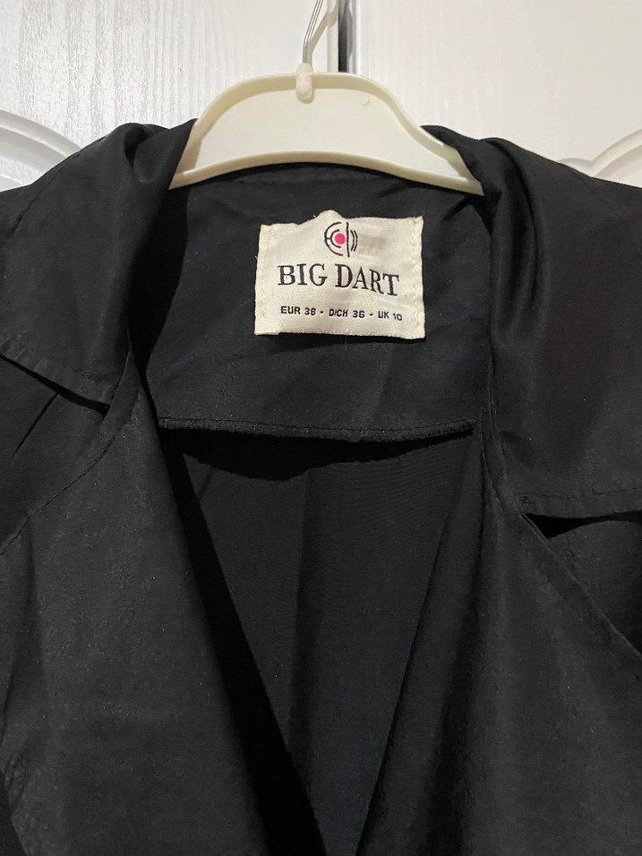 Siyah Düğmeli Uzun Kadın Trençkot - Görsel 2