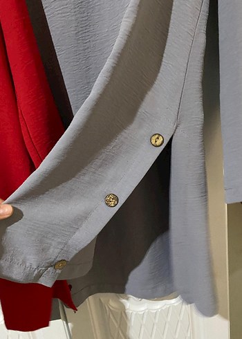 Kadın Gri Midi Sweatshirt Uzun Kollu - Görsel 2