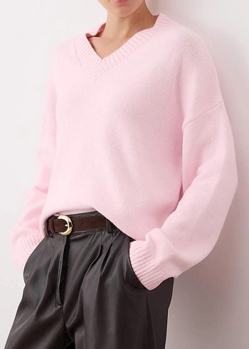 pembe kışlık kazak - Görsel 2