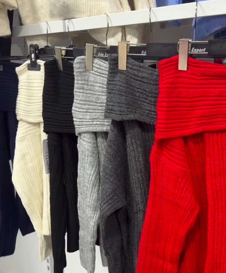 Kırmızı Kayık Yaka Örgü Kadın Kazak - Görsel 3