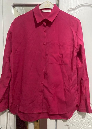 Pembe adın Uzun Kollu Düğmeli Gömlek