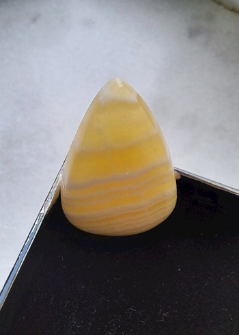 Sarı Bantlı kalsit kabaşon Doğaltaş - Görsel 6