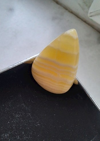 Sarı Bantlı kalsit kabaşon Doğaltaş - Görsel 8