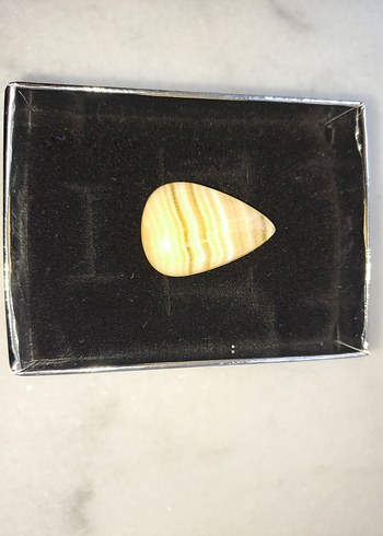 Sarı Bantlı kalsit kabaşon Doğaltaş - Görsel 3