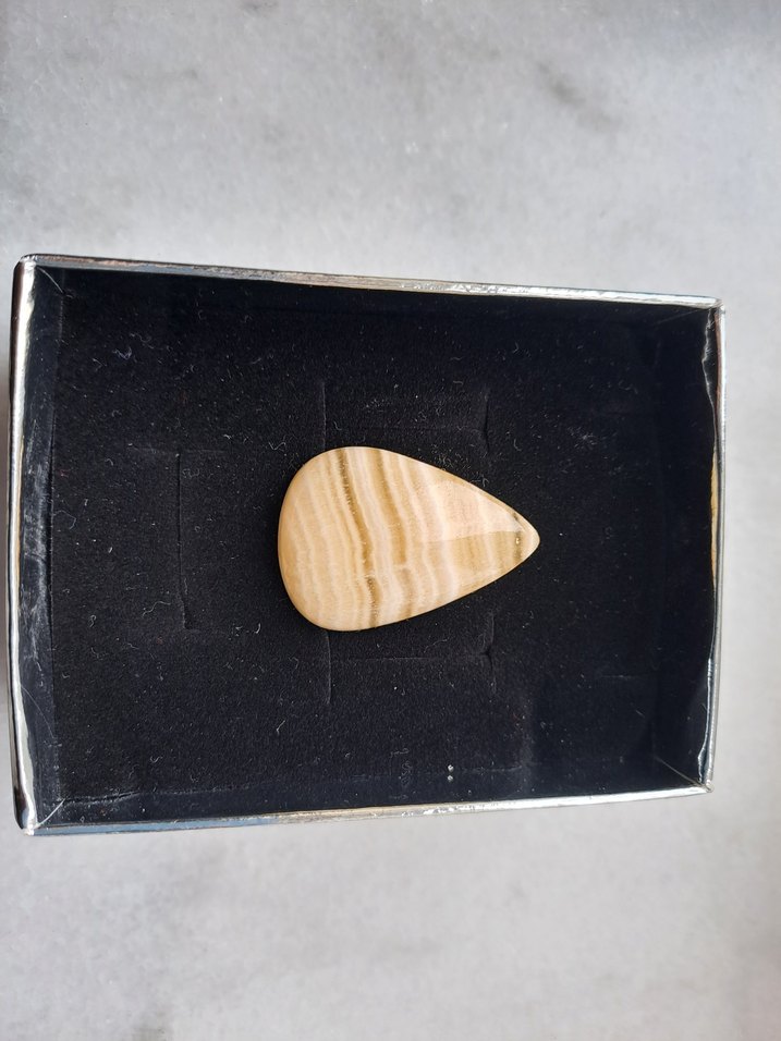 Sarı Bantlı kalsit kabaşon Doğaltaş - Görsel 2