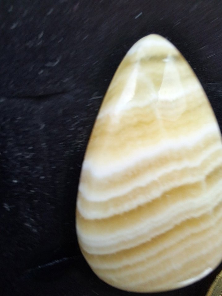 Sarı Bantlı kalsit kabaşon Doğaltaş - Görsel 5