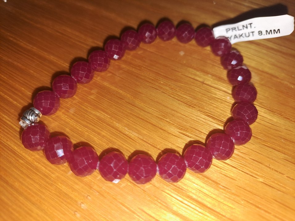 Yakut bileklik 8mm Bayan - Görsel 2