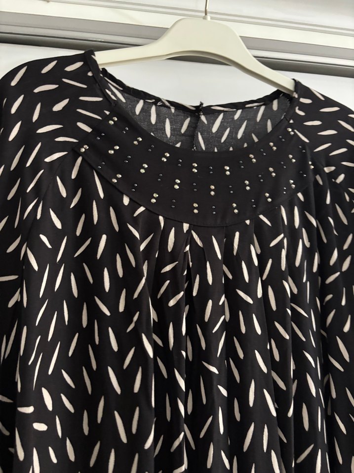 Zebra Desenli Uzun Kollu Uzun Elbise - Görsel 2