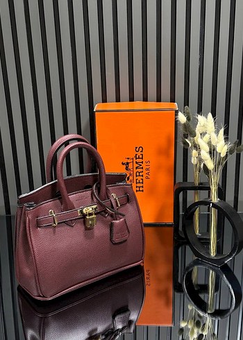 Hermès Bordo Deri Kadın Çantası