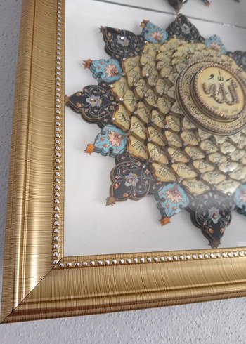 Beden Altın Renkli İslami Desenli Rölyef Tablo