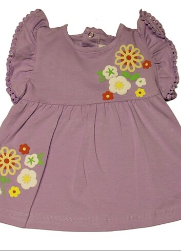 Mor kol nakışlı kız bebek şortlu takım - Görsel 2