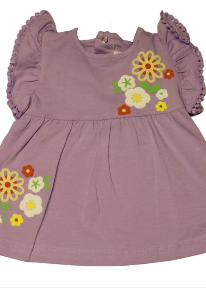 Mor kol nakışlı kız bebek şortlu takım - Görsel 2