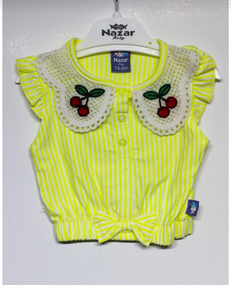 Sarı Nakışlı Bebek Kız Takımı - Görsel 2