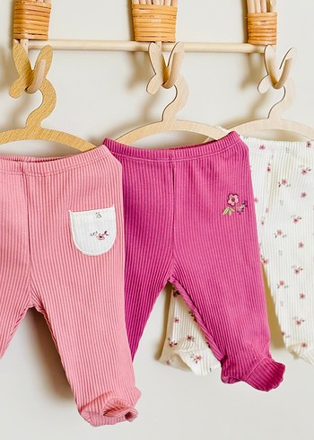 Nakışlı Triko Bebek Kız Tayt Seti - Görsel 6