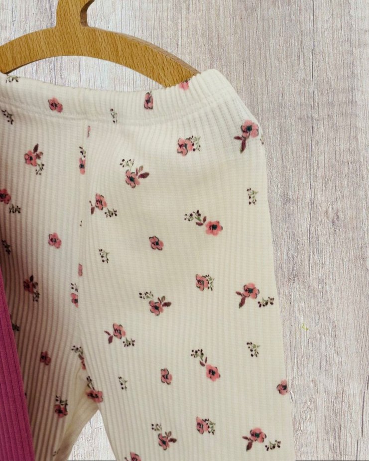 Nakışlı Triko Bebek Kız Tayt Seti - Görsel 3