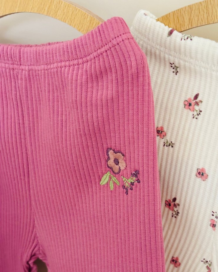 Nakışlı Triko Bebek Kız Tayt Seti - Görsel 5