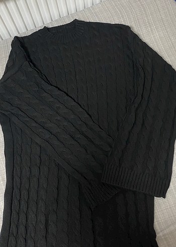 Siyah uzun triko elbise - Görsel 3