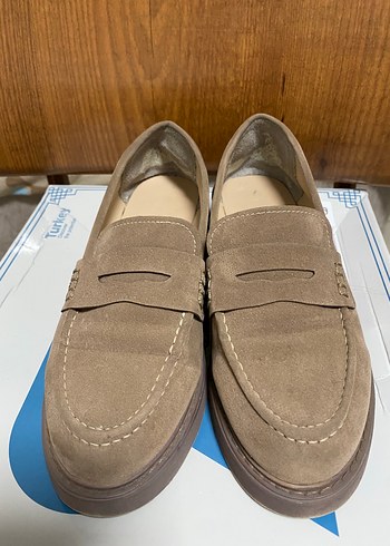 Bej Süet Kadın Laofer Ayakkabı - Görsel 3